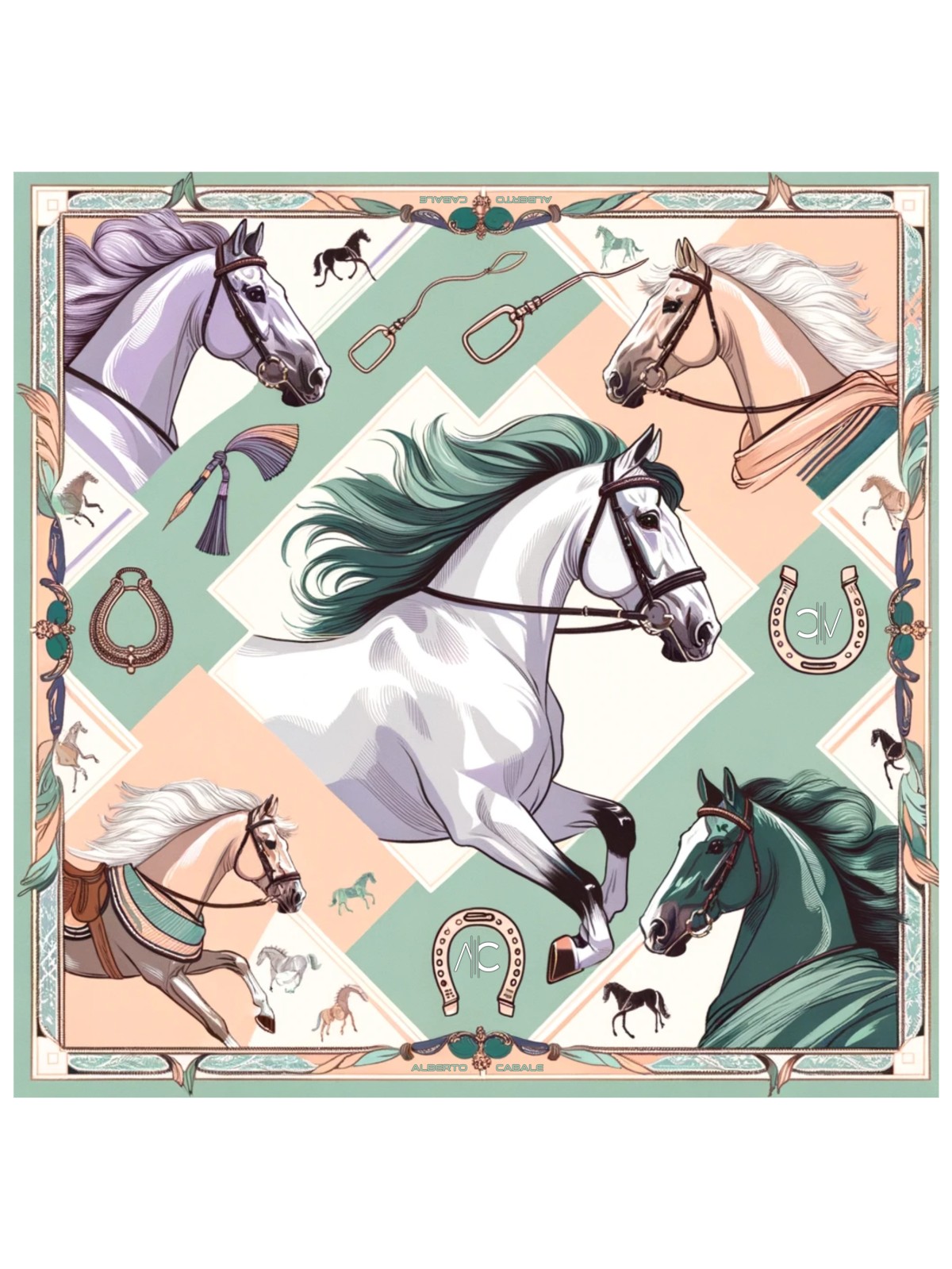 Spring Horse Cléo Small Silk Square