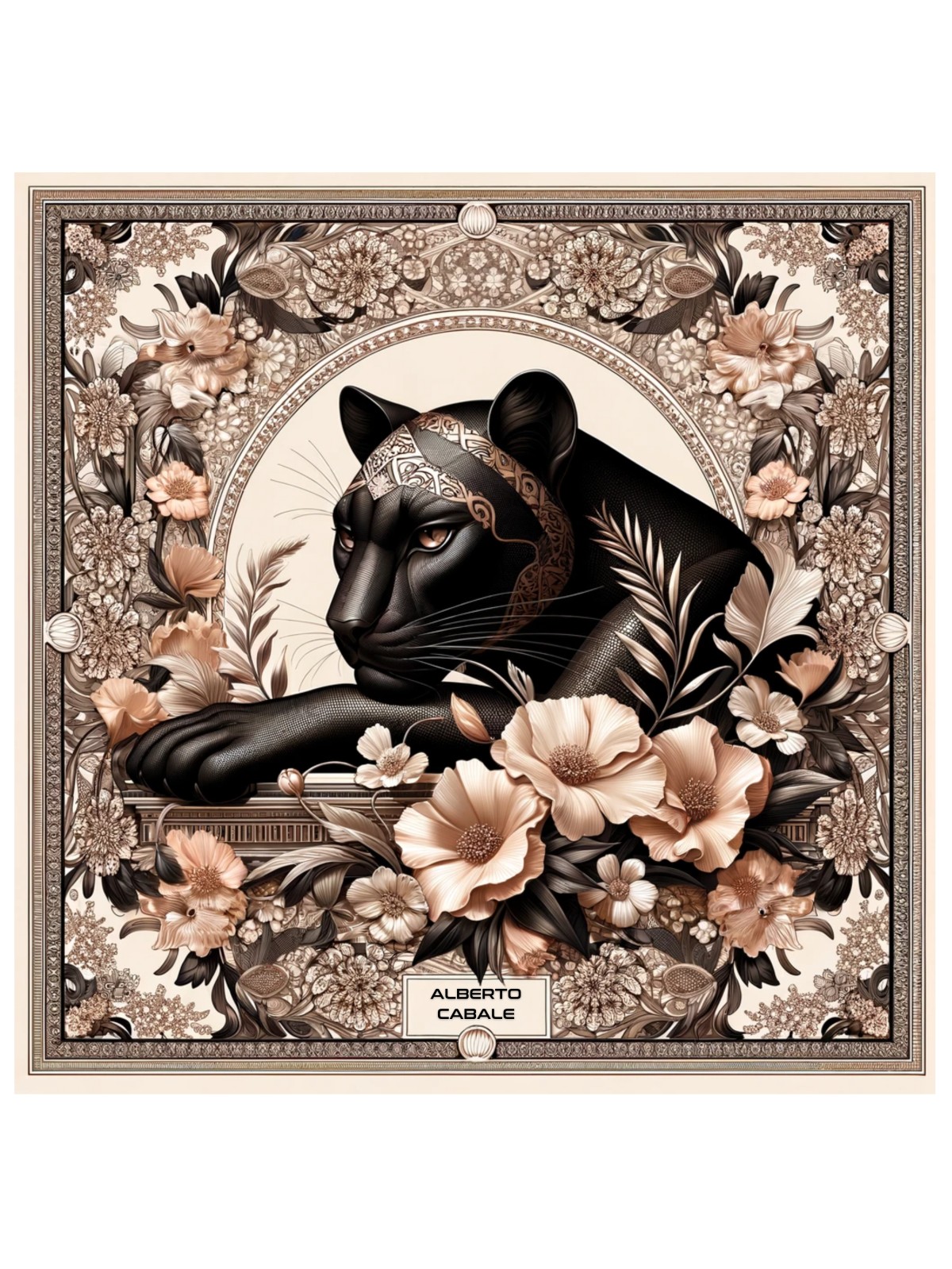 Black Panther Zoé Large Silk Square