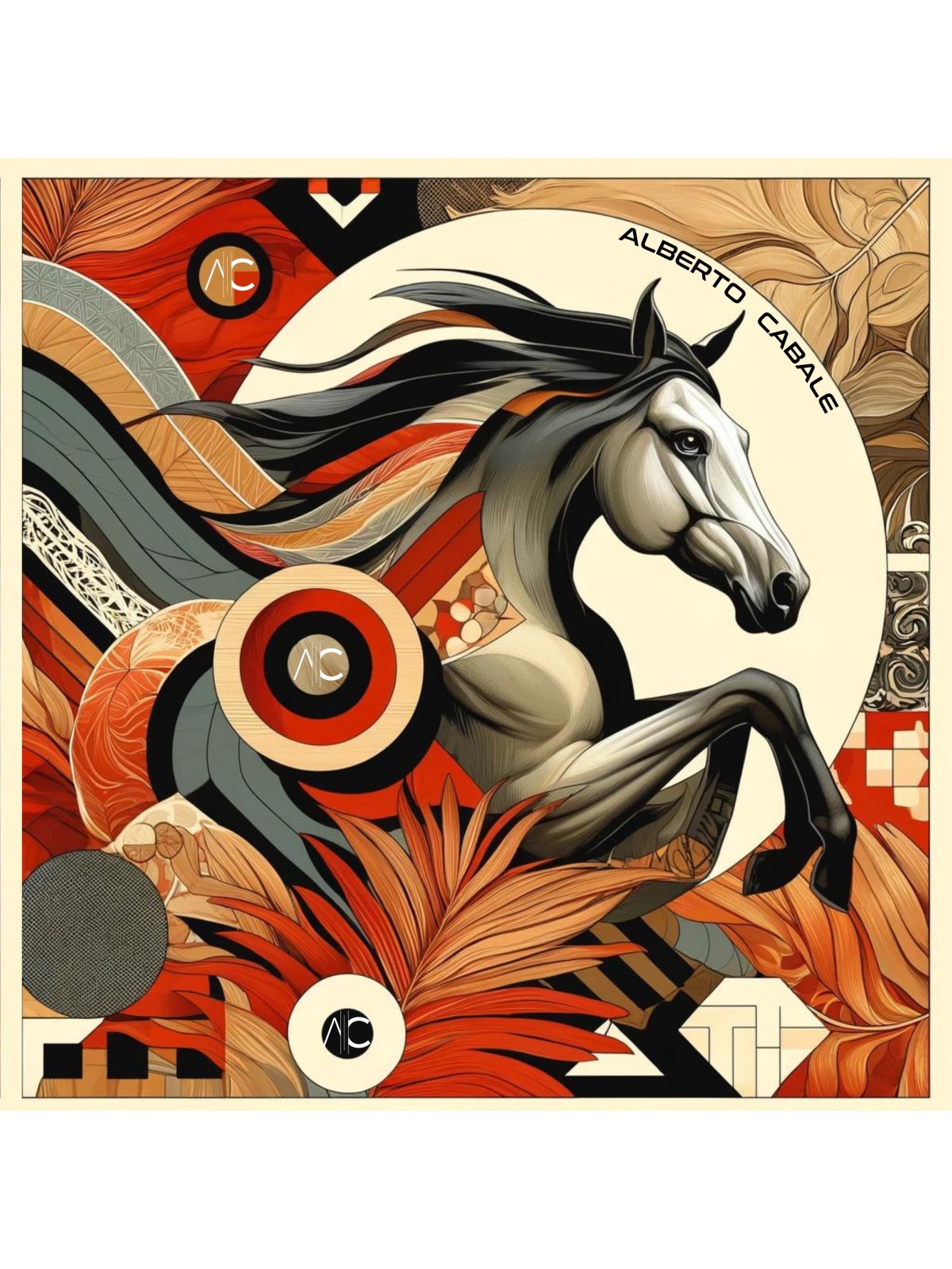 Fire Horse Zoé Large Silk Square