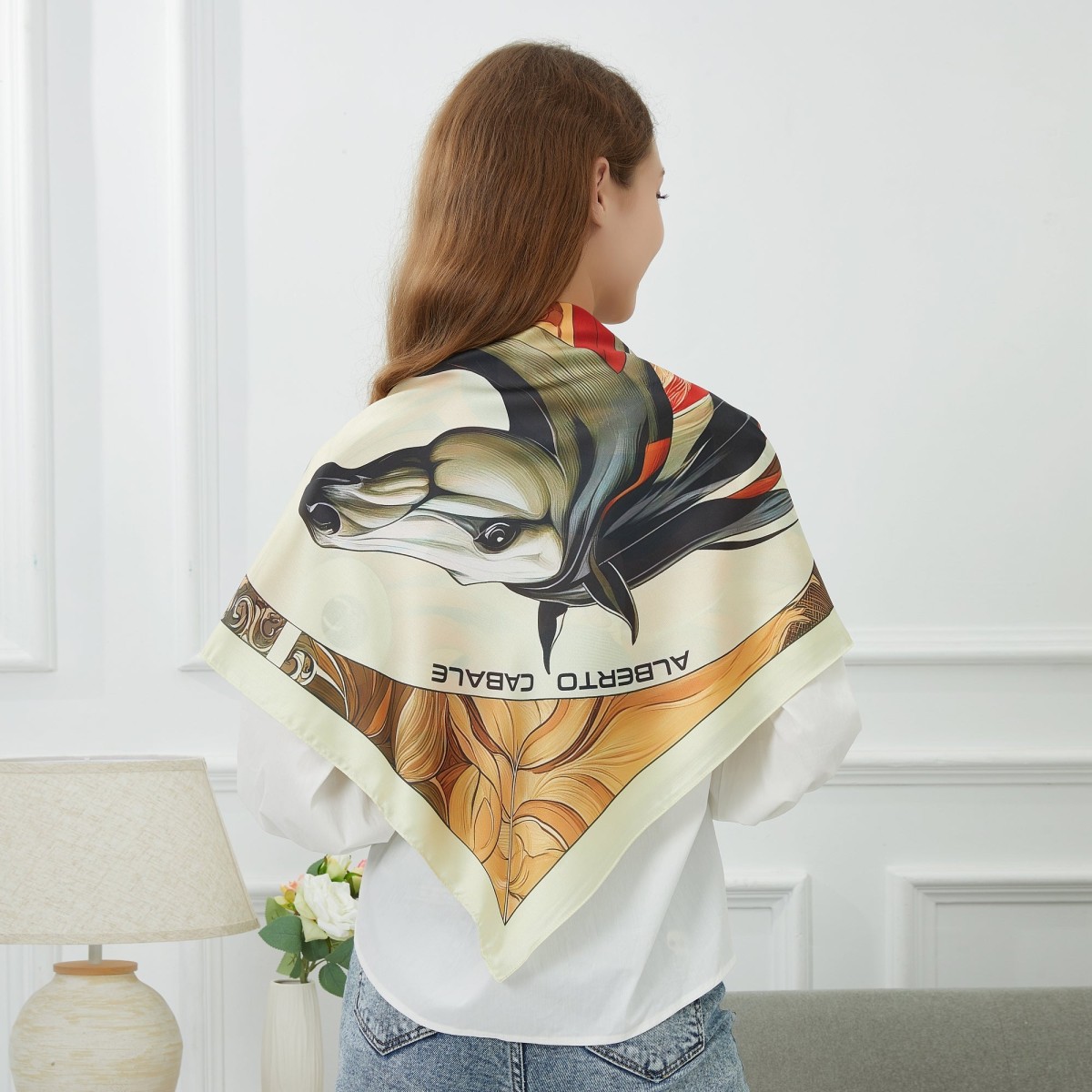 Fire Horse Zoé Large Silk Square
