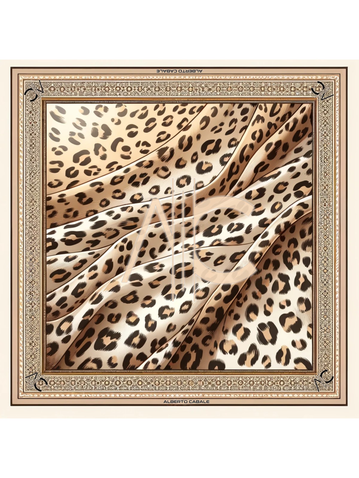 Grand carré de soie Original Leopard Zoé