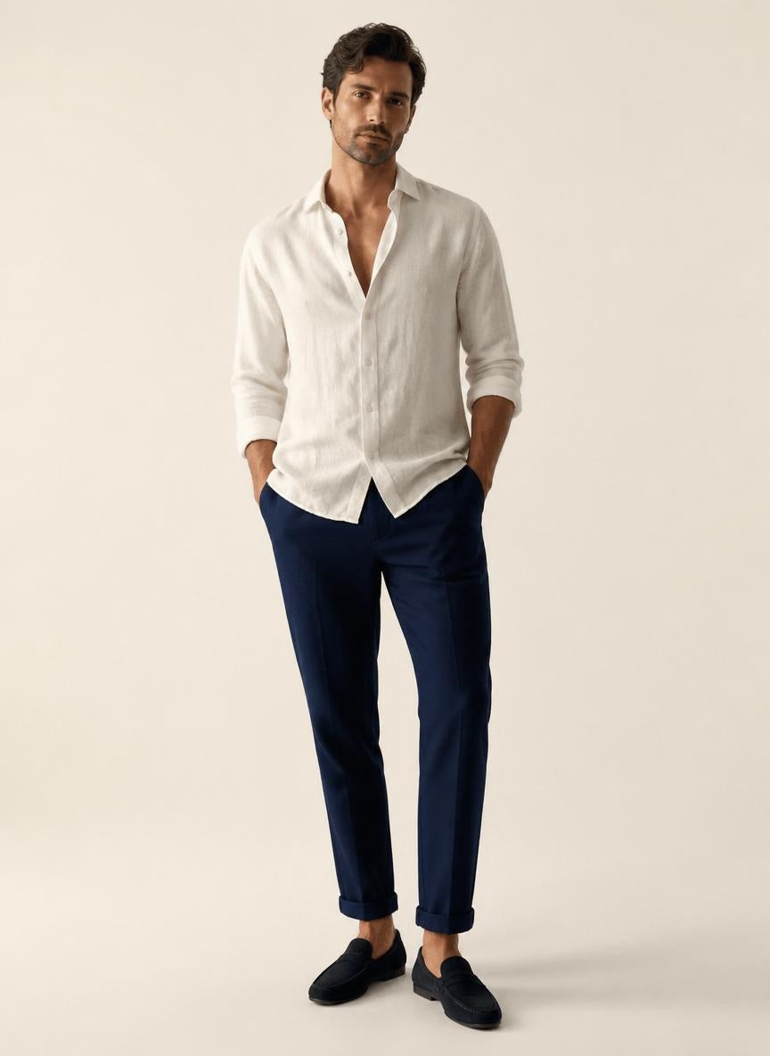 Amalfi Shirt Off-White — 100% Linen