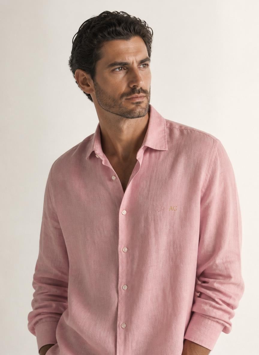 Amalfi Shirt Pink — 100% Linen