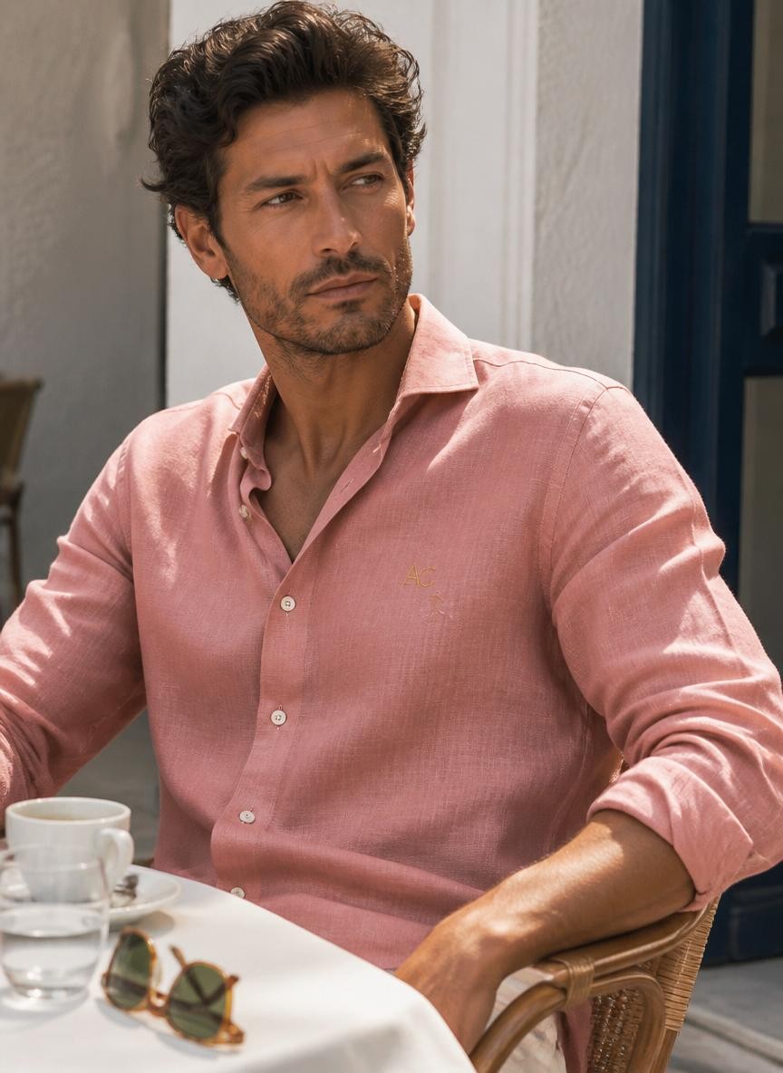 Amalfi Shirt Pink — 100% Linen