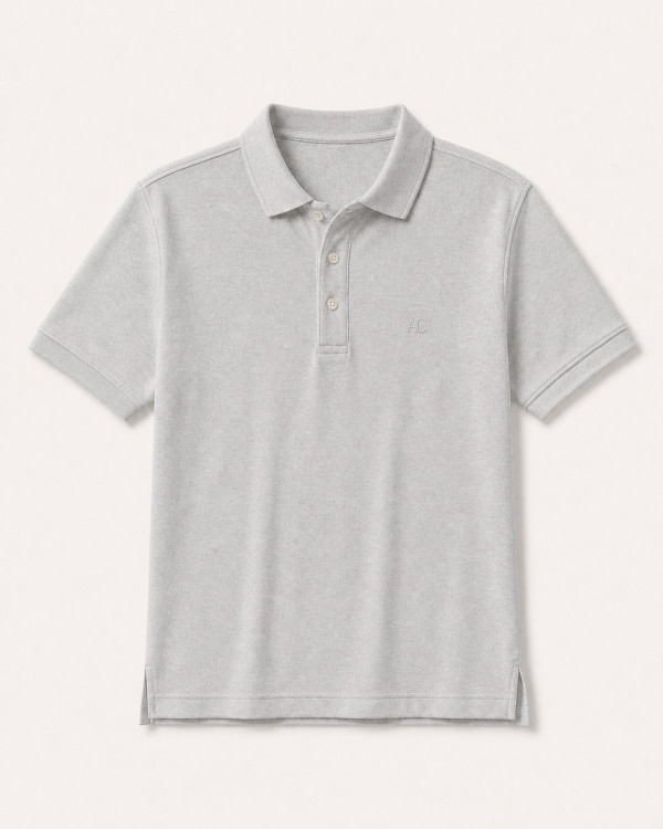 Polo Capri Gris Chiné — Coton Piqué
