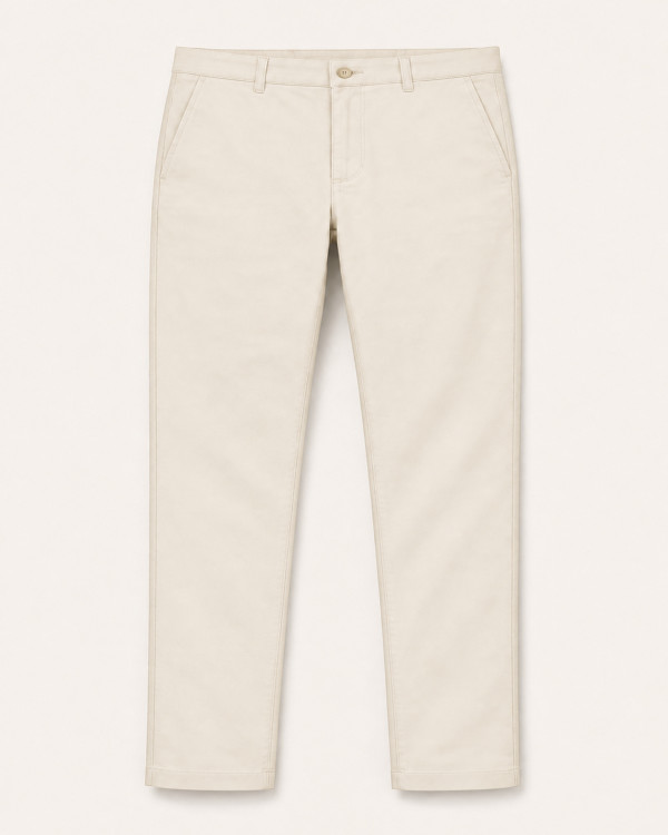 Chino Toscana Écru — Coton Stretch