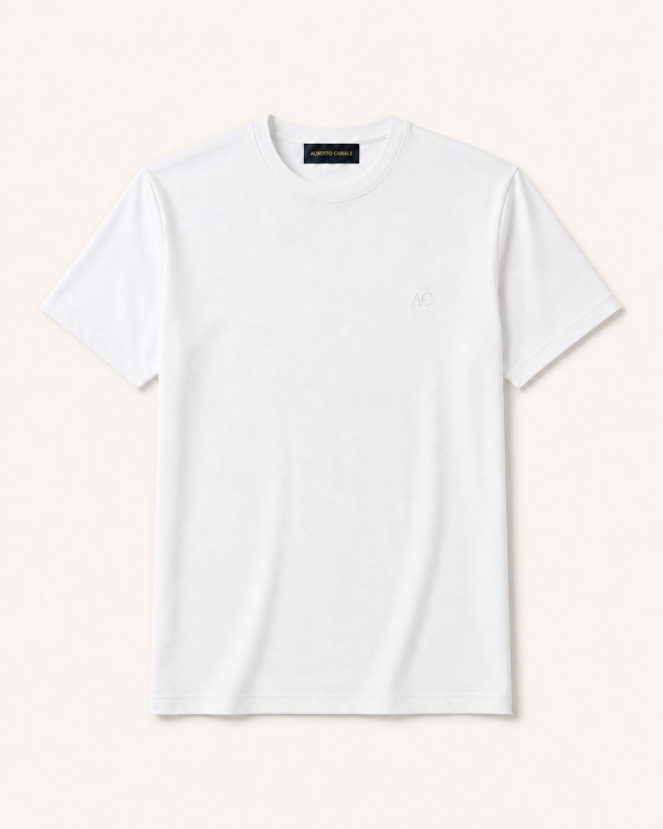 T-shirt Lucca Blanc — Coton Jersey Premium