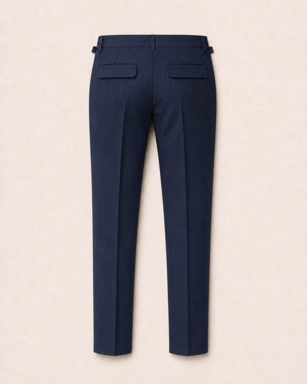 Pantalon Roma Bleu Marine — Coton Stretch Italia