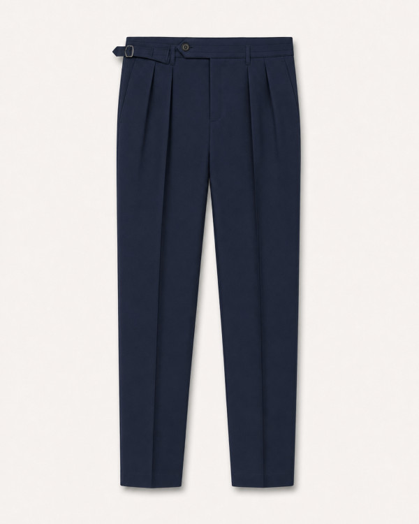 Pantalon Roma Bleu Marine — Coton Stretch Italia